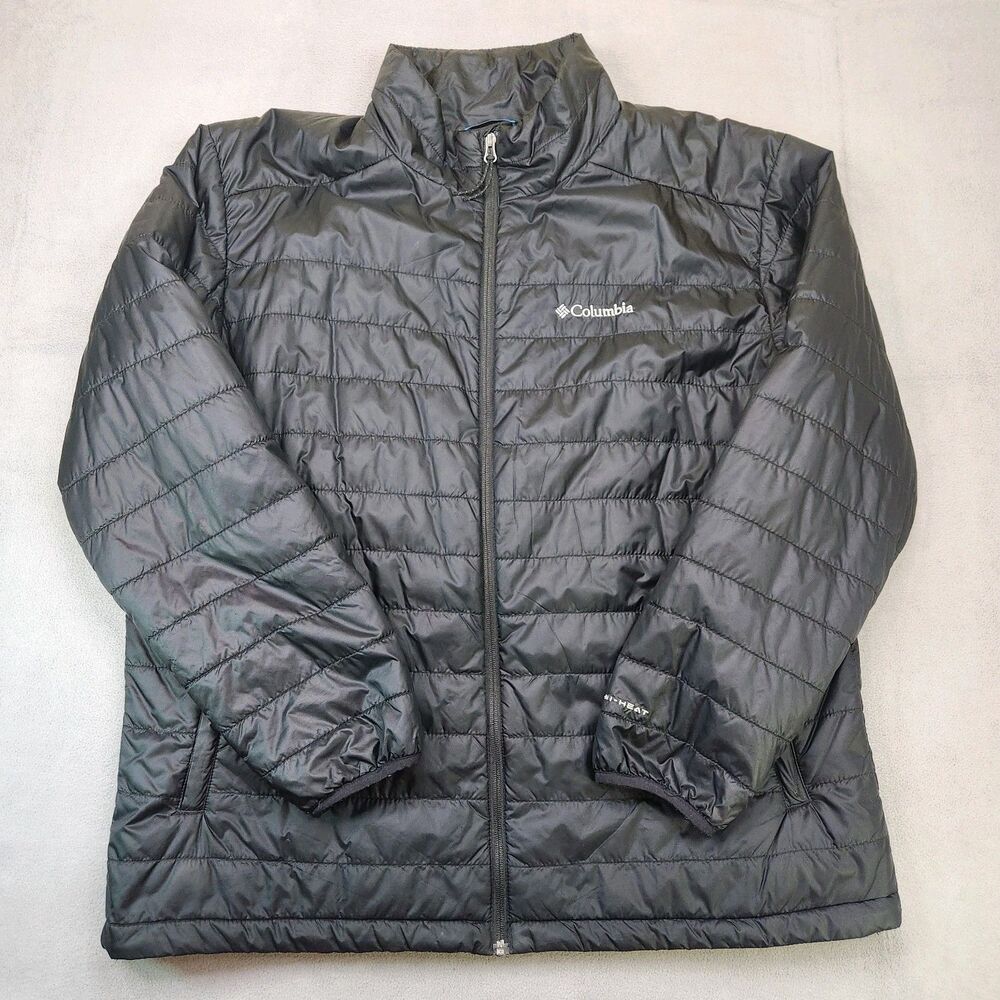 Columbia Puffer Jacker Men's 1X Black Omni-Heat Zip Pockets Lightweight
